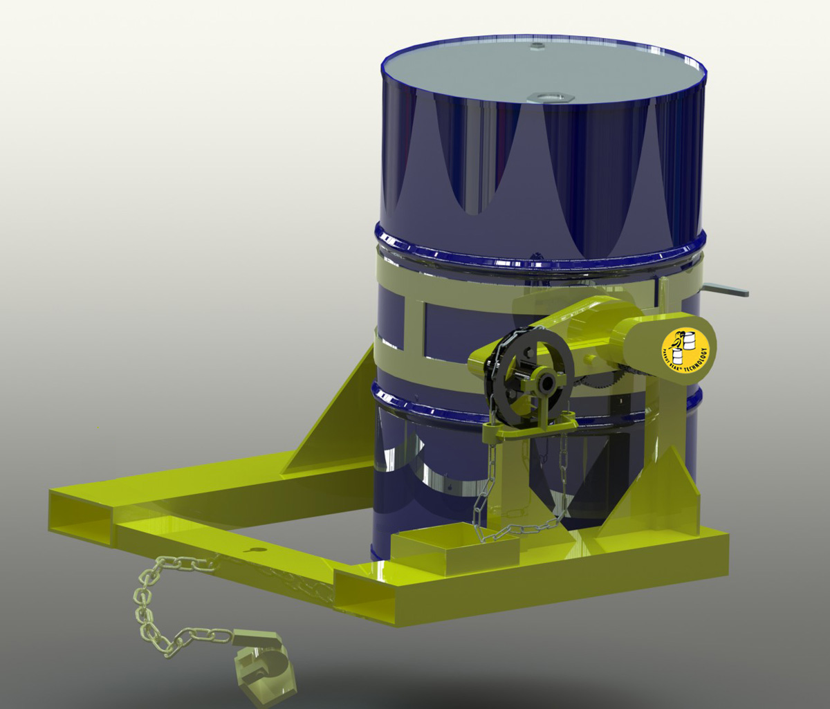 Forklift Mounted Drum Dumpers On Liftomatic Material Handling, Inc.